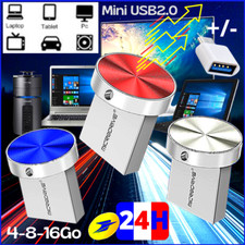 Mini Clé USB2.0 BOUTON LECTEUR flash Drive 4-8-16Go METAL Rouge Bleu Silver