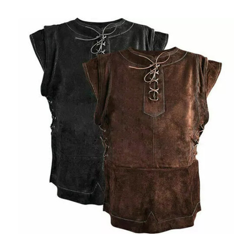 Gilet cuir veste viking - gilet,