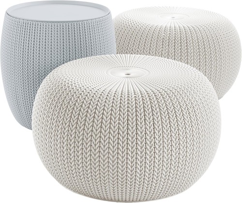Urban knit pouf ottoman - pouf,