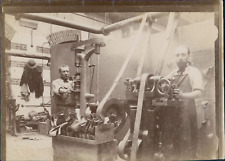 France, Blois, Manufacture Chaussures Rousset Vintage Albumen Print. Machines I