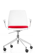 Chaise de bureau Charlotte chaise pivotante blanche rouge fauteuil de bureau ...