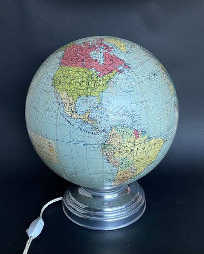 Ancienne lampe globe terrestre - lampe,