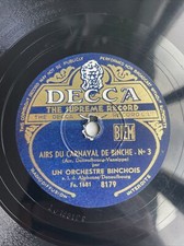 78 rpm - Orchestre BINCHOIS - Airs du carnaval de Binche n 3 DECCA 8179