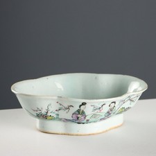 Bol Ancien Porcelaine Decorée avec Figures Chine 1644-1911 Original