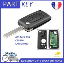 clé vierge 2 boutons pour Peugeot 308 3008 5008 Partner Expert ID46 CE0536 FSK