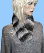 NEW GENUINE CHINCHILLA FUR SCARF -NECK WRAP style SCC-LOOKS GREAT WITH ANY COAT!