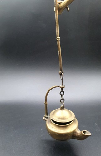 Ancienne lampe huile bronze - lampe,