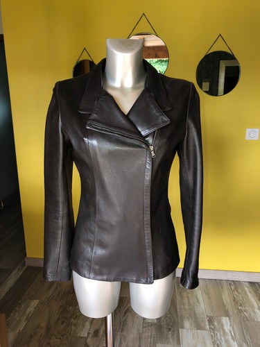Joli blouson cuir - cuir, noir