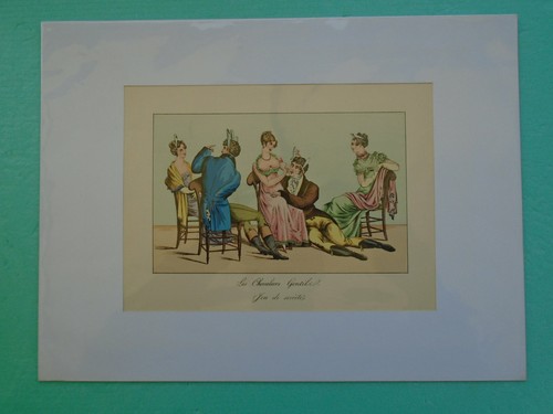 Gravure colorisee jeu - jeu, de
