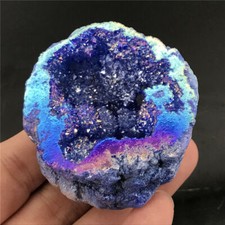1pc Titanium Agate geode cluster rainbow natural quartz crystal mineral reiki