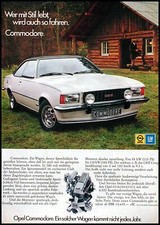 Opel Commodore B Coupe, original 1974 advertisement...white car