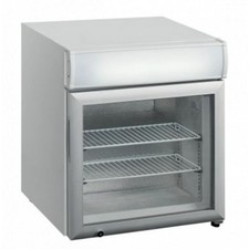 Congélateur vitré de comptoir 50 Litres, blanc, avec bandeau lumineux à poser, 1