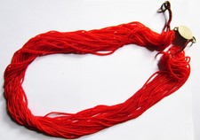 Rare Newar Red Very Fine Beads Long Necklace Nepal