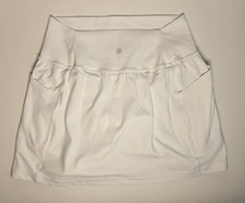 NEW Athleta Womens Sz S White Salutation Stash 14.5-Jupe Tennis Pickleball Skort