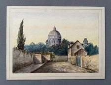 Coupole, aquarelle, signature
