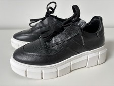 Baskets sneakers compensées wedge 8 by YOOX cuir noir 38 luxe 185 EUR