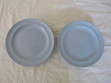 VILLEROY ET BOCH METTLACH 2 COMPOTIERS PLAT BISCUIT BLEUS PASTEL VERS 1960/1970