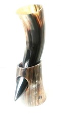 Corne à boire viking fait main et support cadeau bovin cérémonial norvégien m...