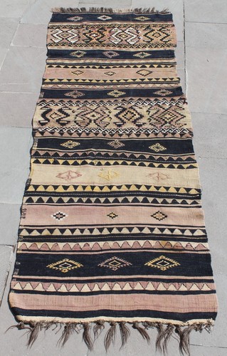 Ancien tapis turc - tapis, 27''x69''