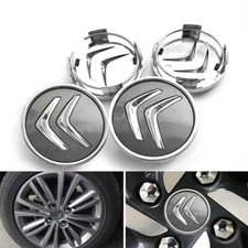 4x 60mm Pour CITROEN LOGO Gris EMBLÈME Insigne Cache moyeu jante Centre de roue