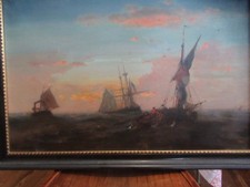 Marine XIXème huile sur toile