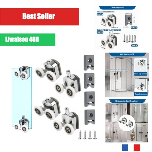 Roulettes porte douche - porte,
