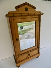 BEAUTIFUL ANTIQUE BAMBOO STYLE PITCHPIN DOLL CABINET - 1900 ERA