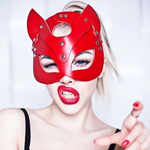 Masque chat cuir bdsm - masque,