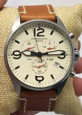 [ SERVICED, NEAR MINT ] Torgoen SWISS T16 Black Chronograph Pilot Watch