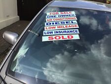 Car sales self cling  window screen stickers displays slogans pack of 20