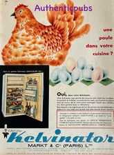 1960s KELVINATOR REFRIGERATOR FRIDGE CHICKEN EGGS AD VINTAGE AD