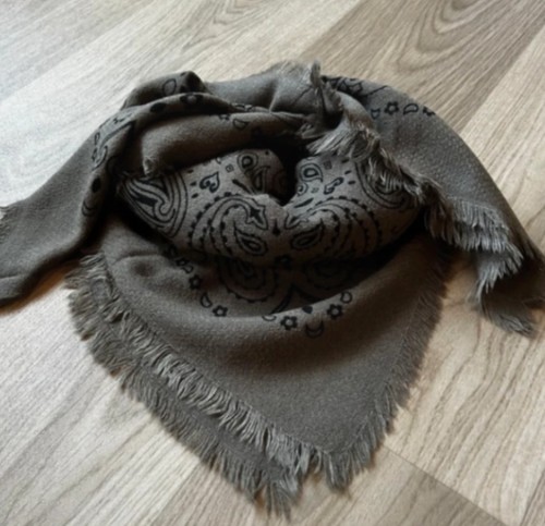 Grand bandana kaki - kaki, laine