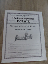 Catalogue,Brochure,Prospectus Agricole Tracteurs, Faucheuse l'Eclair 1930