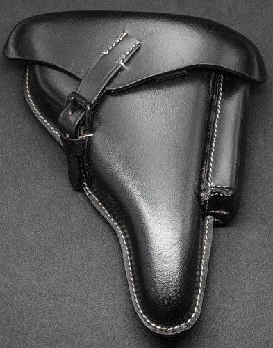 étui rigide luger p08 cuir - rigide,