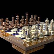 Jeu d'échiquier en bois