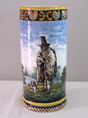Grand vase rouleau - , faience