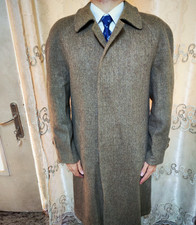 Vintage Salko Austria camel hair & wool classic raglan Brown Loden over coat 44R