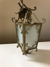 lanterne vintage verre et laiton art-déco baroque 60s 70s déco chic lustre 