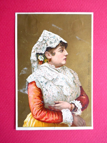 Chromo fond espagnole - or,