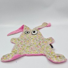 Doudou plat lapin rose vert