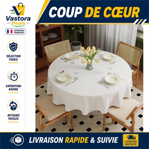 Nappe ronde blanche - , en