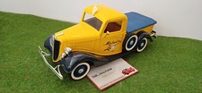 1936 Ford V8 Pick Up Yellow Flat Tarpaulin Michelin 1/19 No 1/18 SOLIDO Mini Car