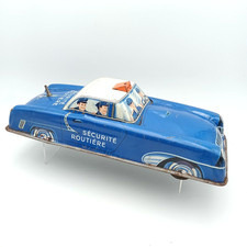 Antique sheet metal toy - friction car POLICE "ROAD SAFETY" JOUSTRA