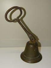 -ANCIENNE CLOCHE A MAIN BRONZE