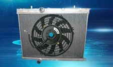 ALUMINUM RADIATOR+FAN FOR PEUGEOT 206 GTI/RC 180 1999-2008 00 01 02 03 04 05 06