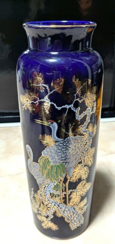 Ancien vase fleurs - à, bleu