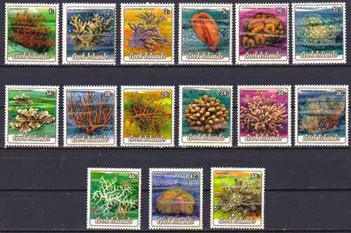 Timbres faune marine - faune, coraux