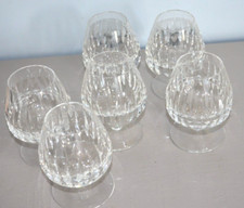 6 Chiseled Crystal Cognac Glasses