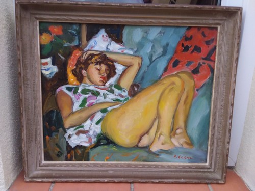 Tableau pierre cornu huile - pierre,