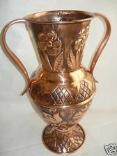 Umbrella Holder Amphora Polished Copper Drilled And Hand Knitted Umbrella Holder